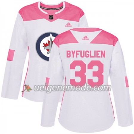 Dame Eishockey Winnipeg Jets Trikot Dustin Byfuglien 33 Adidas 2017-2018 Weiß Pink Fashion Authentic